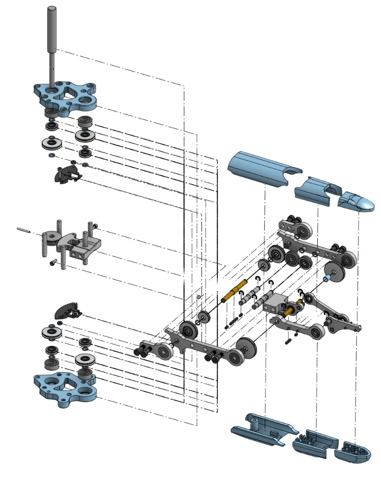 Exploded view CAD of the Speedster finger